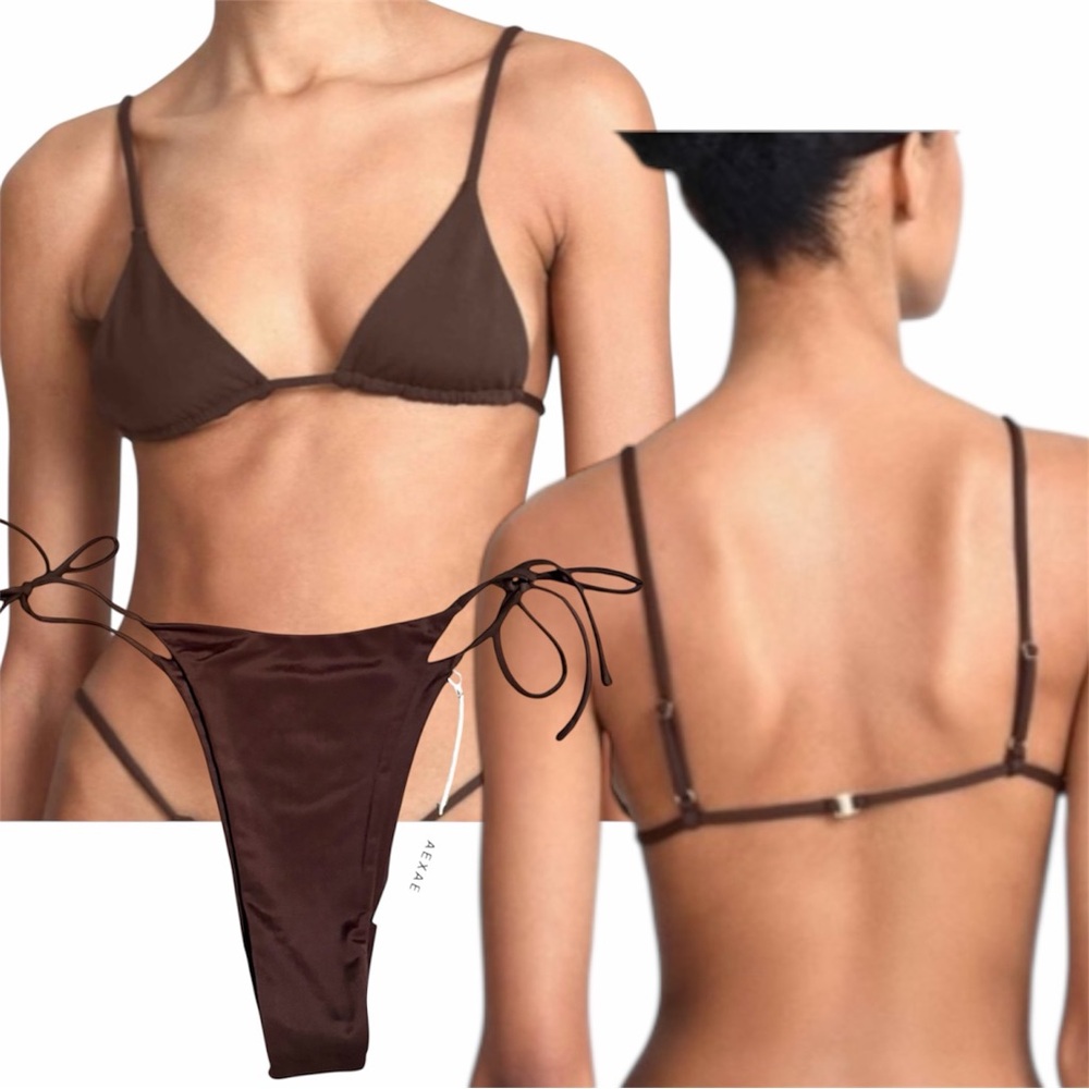 NWT Revolve Aexae Chocolate Brown Bikini Set